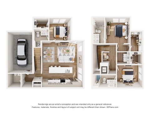 Floor plan for 3 beds, 3 baths, 1575 sqft